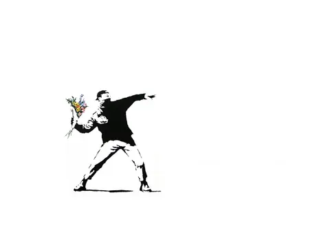 Banksy flower thrower