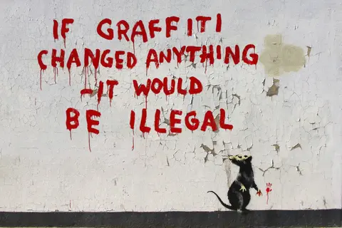 Banksy if graffiti changed anything rat