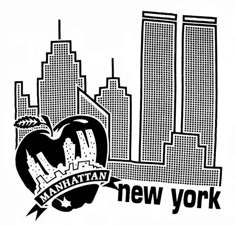 Nowy jork world trade center styl retro