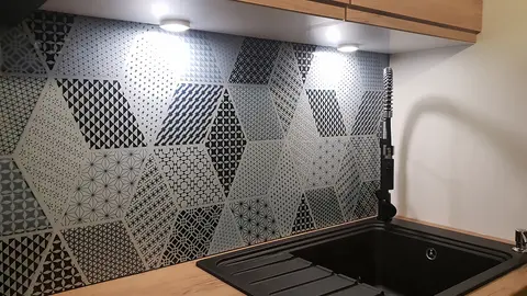 Panel Szklany Do Kuchni Wzór Heksagonalny