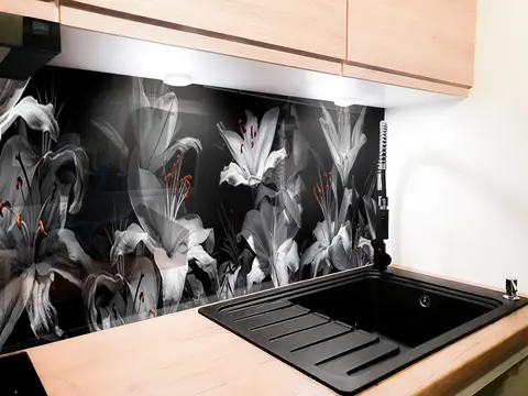 Panel Szklany Do Kuchni Kwiaty 3