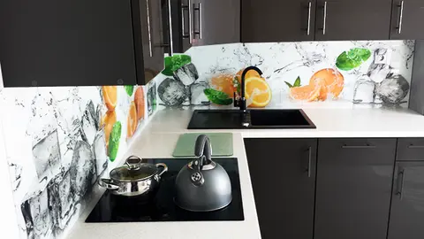 Panel Szklany Do Kuchni Pomarańcze Lód