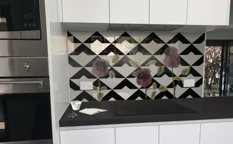 Panel Szklany Kwiaty Wzory