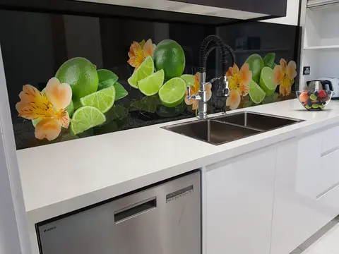 Panel Szklany Owoce Kwiaty Kuchnia