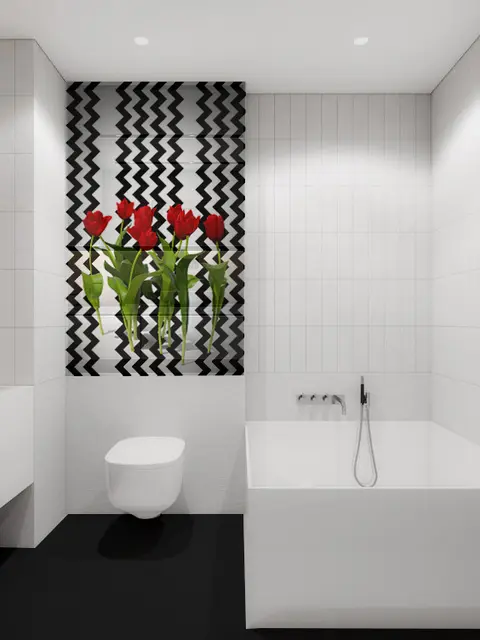 Panel Szklany Do Łazienki Wzór Geometryczny