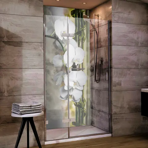 Panel Szklany Łazienka Orchidea Bambus