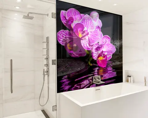 Panel Szklany Łazienka Orchidea