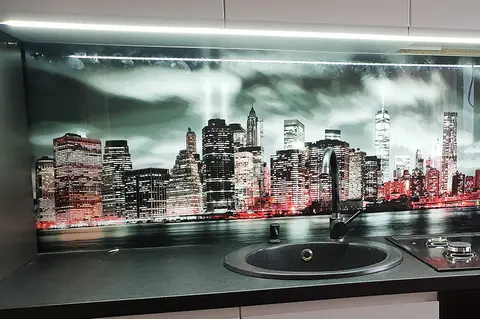 Miasto Panel Szklany Kuchnia