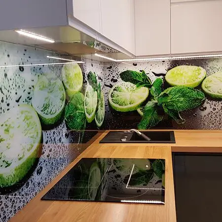 Panel Szklany Do Kuchni Limonka