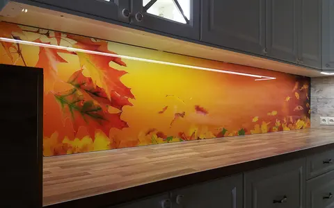 Panel Szklany Kuchnia Liście