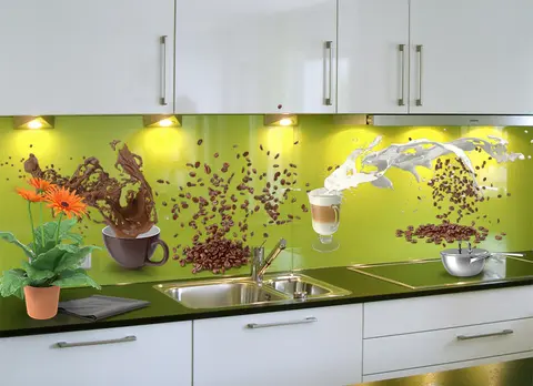 Panel Szklany Limonkowy Kawa