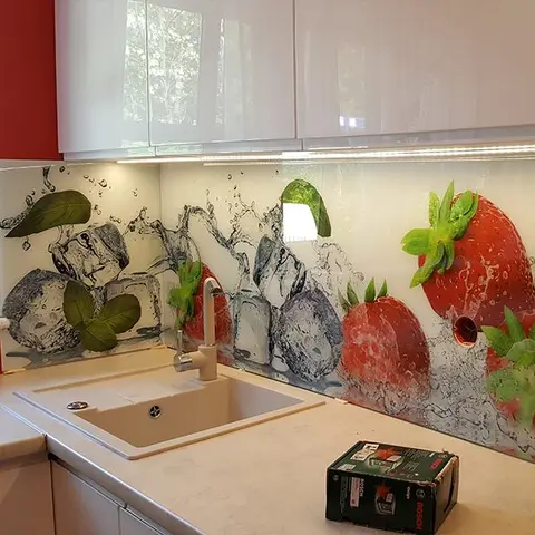 Panel Szklany Truskawki Do Kuchni