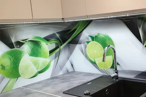 Szklany Panel Limonki Abstrakcje Kuchnia