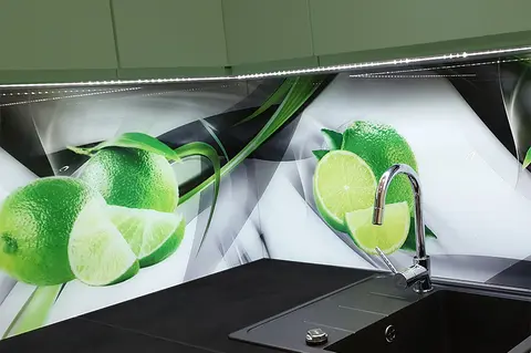 Szklany Panel Limonki Abstrakcje Kuchnia